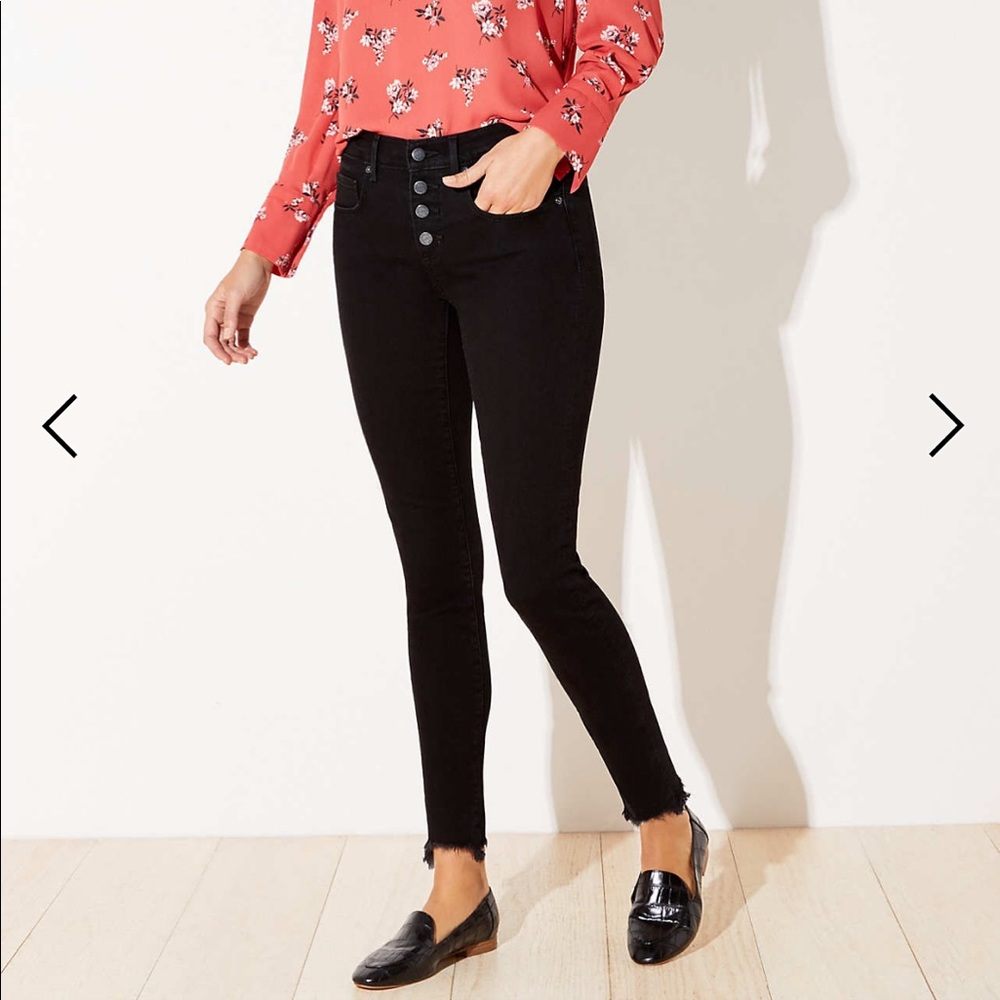 Chewed Hem Skinny Jeans